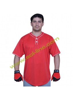 Red Micro Fiber Jerseys With White Piping